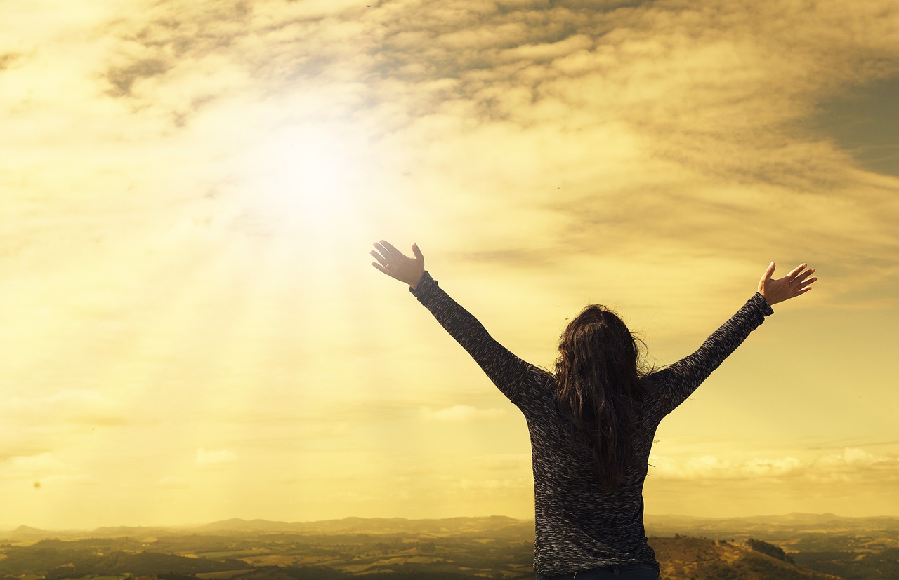 woman, sky, sunlight, arms, open arms, sunbeams, sunrays, clouds, worship, freedom, happiness, relieved, prayer, praise, success, joy, nature, worship, worship, happiness, prayer, prayer, praise, success, success, success, success, success, joy