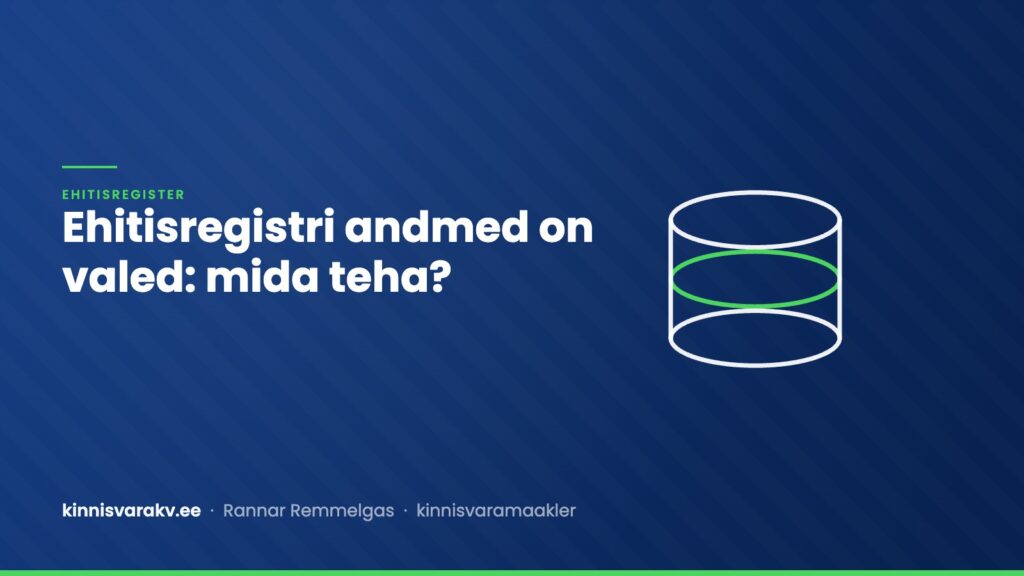 Ehitisregistri andmete parandamine, kui kanne on vale
