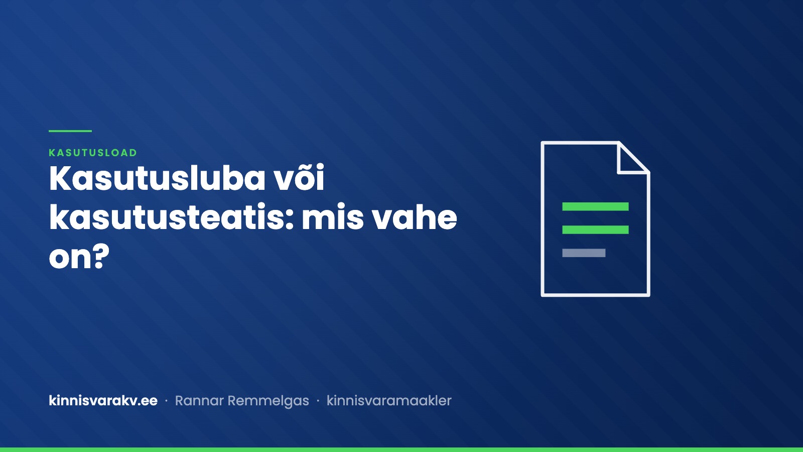 Kasutusluba või kasutusteatis – mis vahe neil on